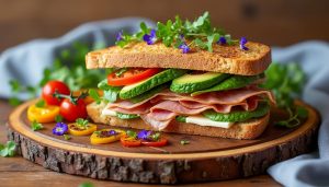 découvrez l'art du sandwich gastronomique : une alliance parfaite de saveurs raffinées et d'ingrédients de qualité pour une expérience culinaire unique.
